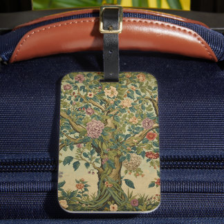 Étiquette À Bagage William Morris Arbre de Vie Vintage Préraphaélite