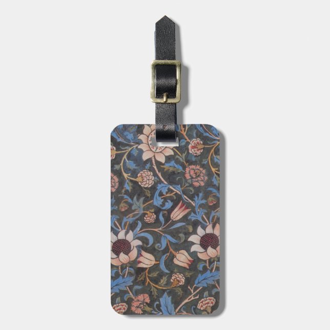 Étiquette À Bagage William Morris Evenlode Textile Floral Art (Devant Vertical)