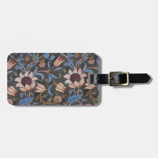 Étiquette À Bagage William Morris Evenlode Textile Floral Art (Devant horizontal)