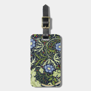 Étiquette À Bagage William Morris Fleur d'antiquité aux algues marine