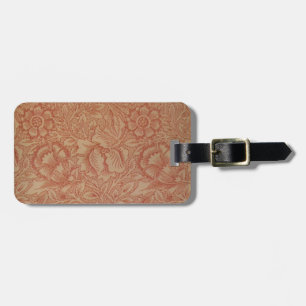 Étiquette À Bagage William Morris Fleur de pavot rose Floral