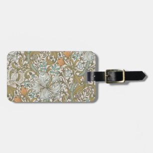 Étiquette À Bagage William Morris Golden Lily Bleu Or Classique
