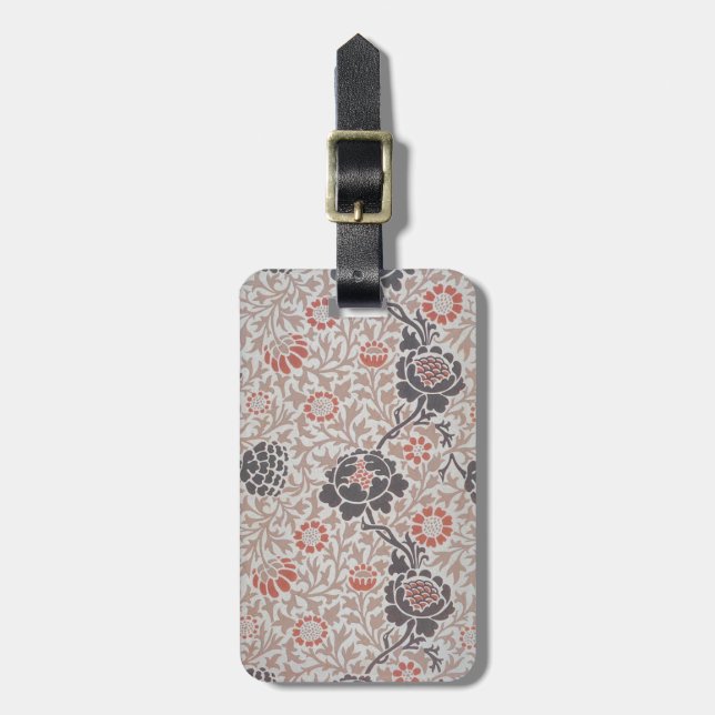 Étiquette À Bagage William Morris Grafton Botanic Art Design (Devant Vertical)