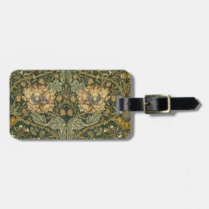 Étiquette À Bagage William Morris Honeysuckle Vert Floral