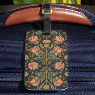 Étiquette À Bagage William Morris motif floral écossais vintage chard