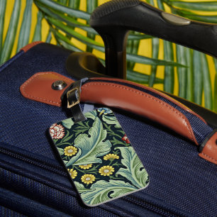 Étiquette À Bagage William Morris motif vintage, Leicester,