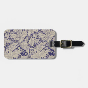 Étiquette À Bagage William Morris Wallflower bleu damas floral