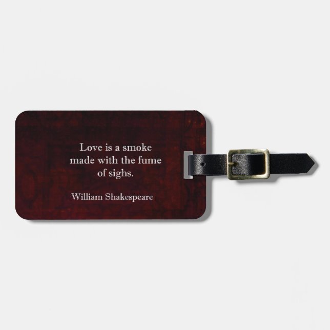 Étiquette À Bagage William Shakespeare Romeo et Juliet LOVE Citation (Devant horizontal)