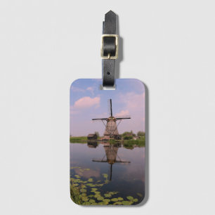 Étiquette À Bagage Windmill Kinderdijk Summer Holland Dutch Photo