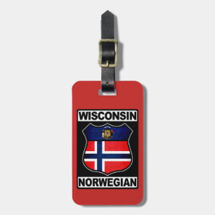 Étiquette À Bagage Wisconsin Norwegian American Luggage Modèle de bal