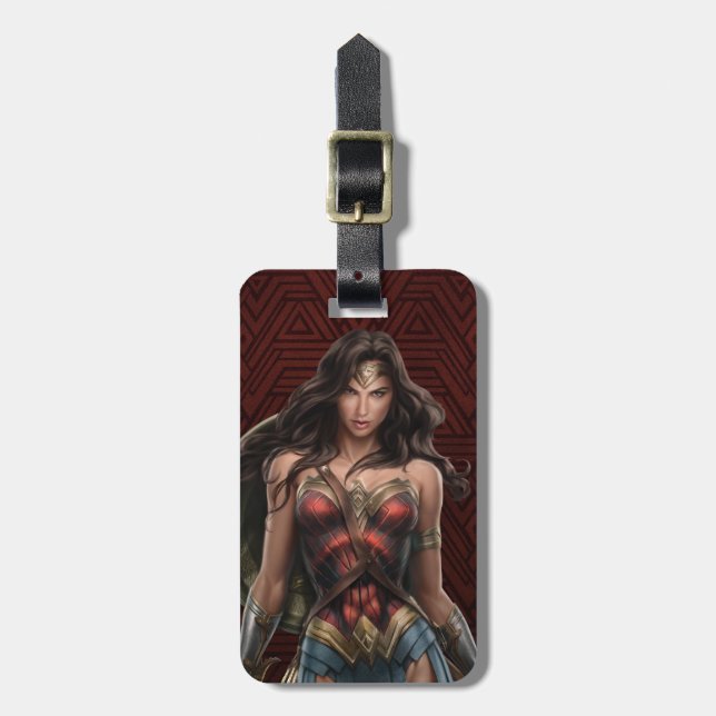 Étiquette À Bagage Wonder Woman Battle-Ready Comic Art (Devant Vertical)