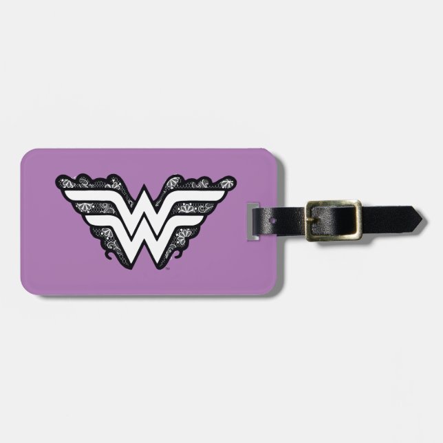 Étiquette À Bagage Wonder Woman Black Lace Logo (Devant horizontal)