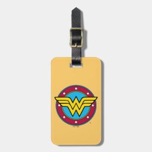 Étiquette À Bagage Wonder Woman Logo Cercle & Etoiles