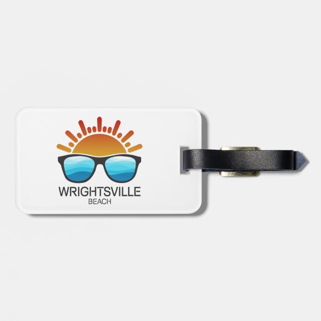 Étiquette À Bagage Wrightsville Beach North Carolina Lunettes de sole (Dos horizontal)