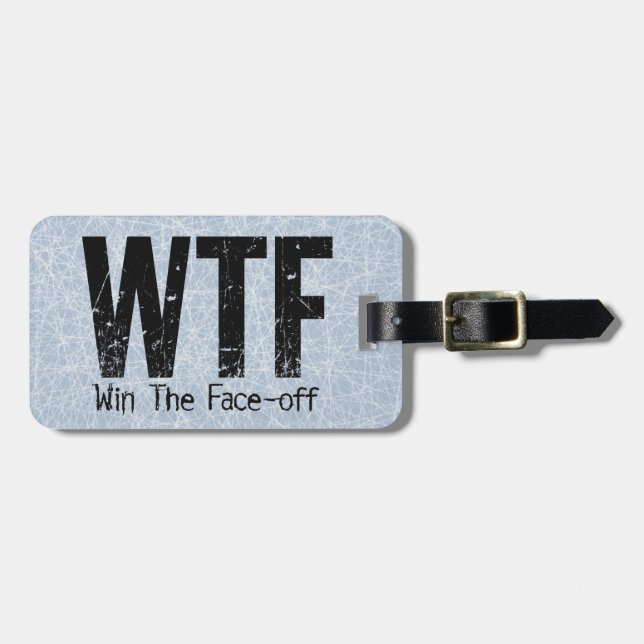 Étiquette À Bagage WTF: Gagnez le visage (Hockey) (Devant horizontal)
