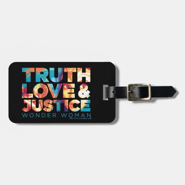 Étiquette À Bagage WW84 | Truth Love & Justice Wonder Woman Cutout (Devant horizontal)
