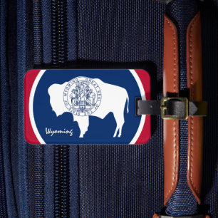 Étiquette À Bagage Wyoming Bagages Tags, patriotique Wyoming Drapeau