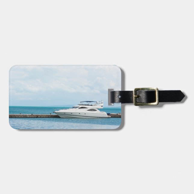 Étiquette À Bagage Yacht à l'amarrage (Devant horizontal)