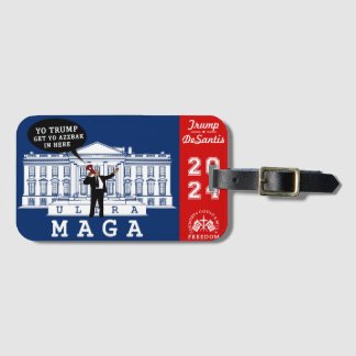Étiquette À Bagage YO TRUMP DESANTIS 2024 Maison Blanche Ultra MAGA