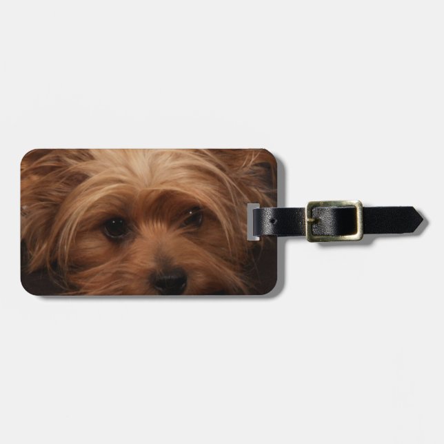 Étiquette À Bagage Yorkie ou votre photo de chien (Devant horizontal)