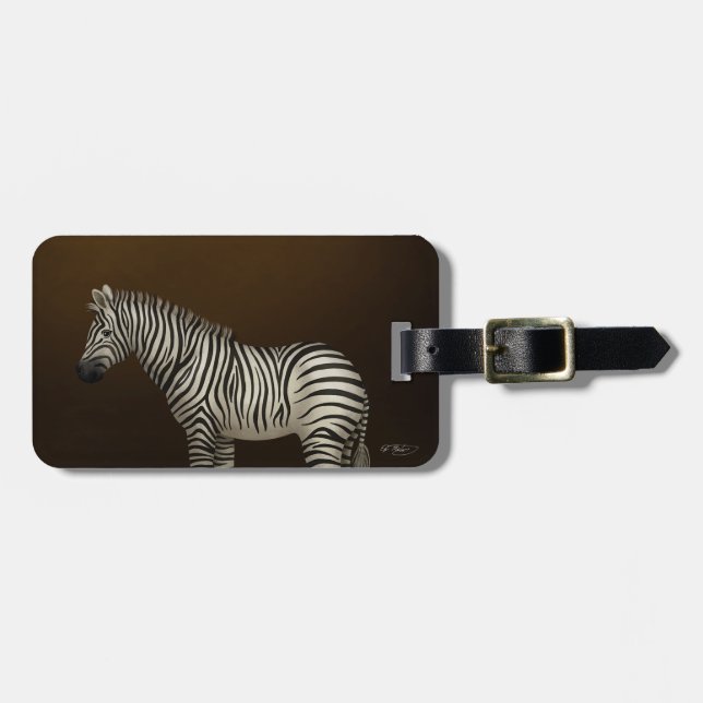 Étiquette À Bagage Zèbre illustration Animal exotique africain (Devant horizontal)