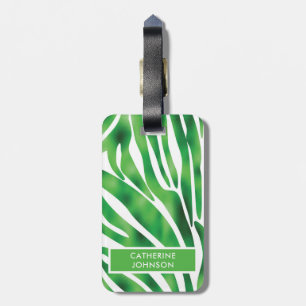 Étiquette À Bagage Zèbre vert et blanc motif Yoga Mat Lugg