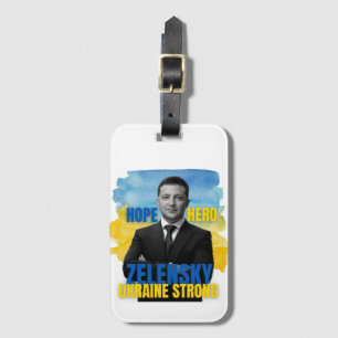 Étiquette À Bagage Zelensky Hope Héros Ukraine forte