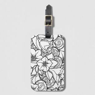 Étiquette À Bagage Zendoodle fleuri