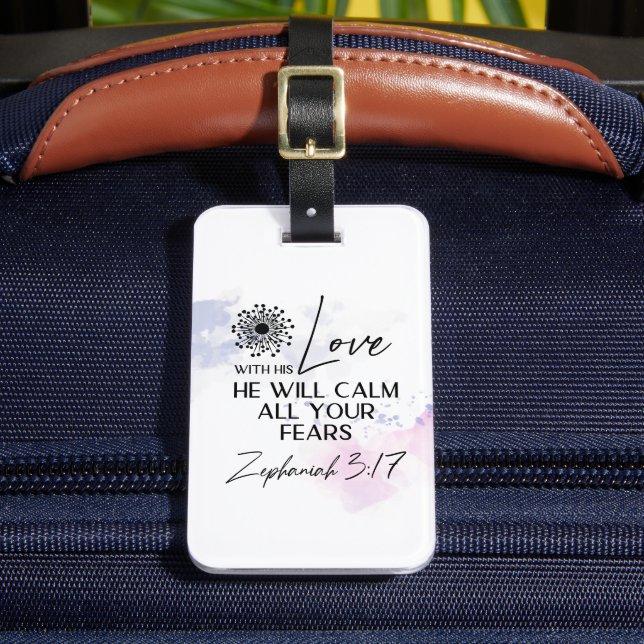 Étiquette À Bagage Zephanie 3:17 Son Amour calmera vos peurs Bible (Insitu Rectoal 2)