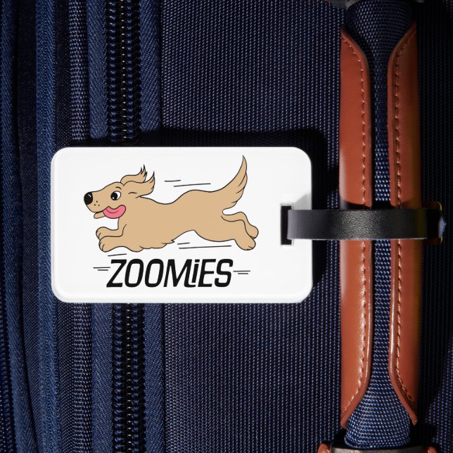 Étiquette À Bagage Zoomies de chien drôle (Verso Insitu 2)