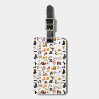 étiquette à bagages pour chiens colorés