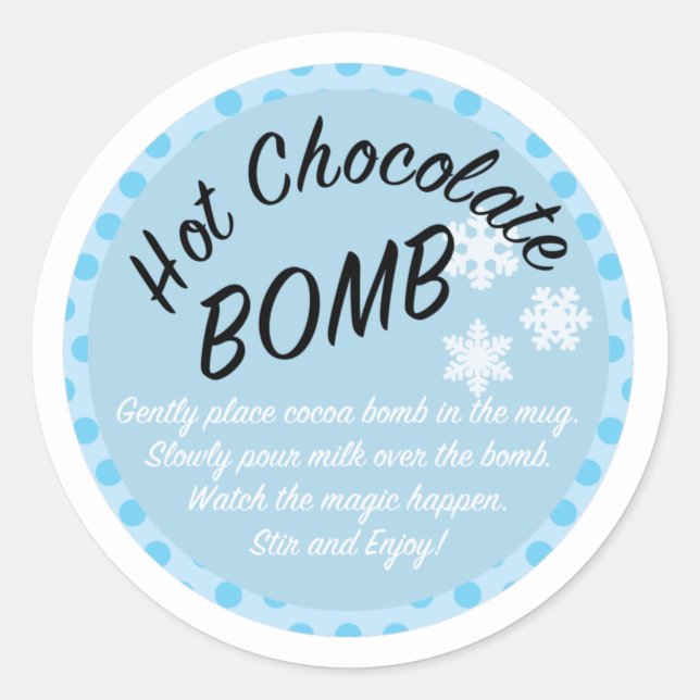 Étiquette à bombe à cacao chaud, étiquette de l'en (Devant)