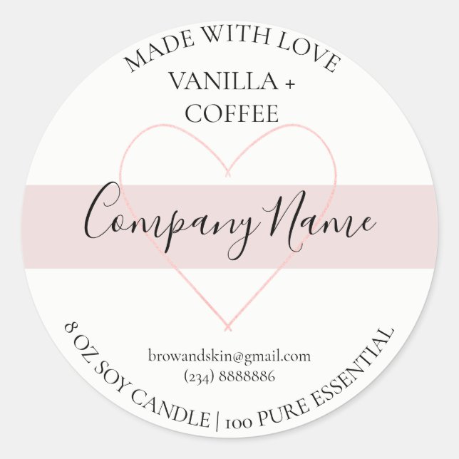 Étiquette à bougie maison - Personnalisé artisanal (Devant)