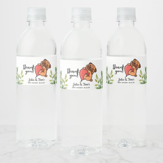 Étiquette à bouteille d'eau de Baby shower de Merc (Bouteilles)