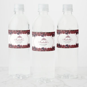 Étiquette à bouteille d'eau de la Quinceanera de B