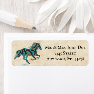 Étiquette à cheval Turquoise Galloping