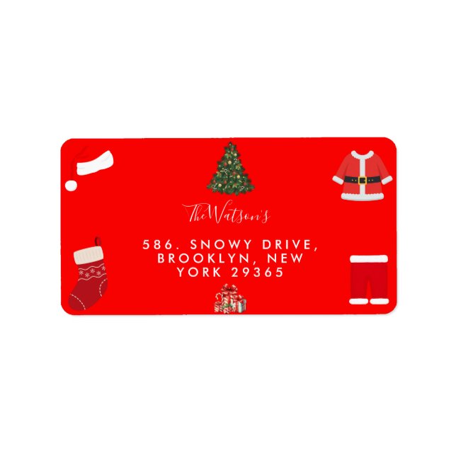 Étiquette A Cozy Christmas Gathering Set on Warm Red (Devant)