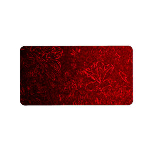 Étiquette à fleurs rouge riche