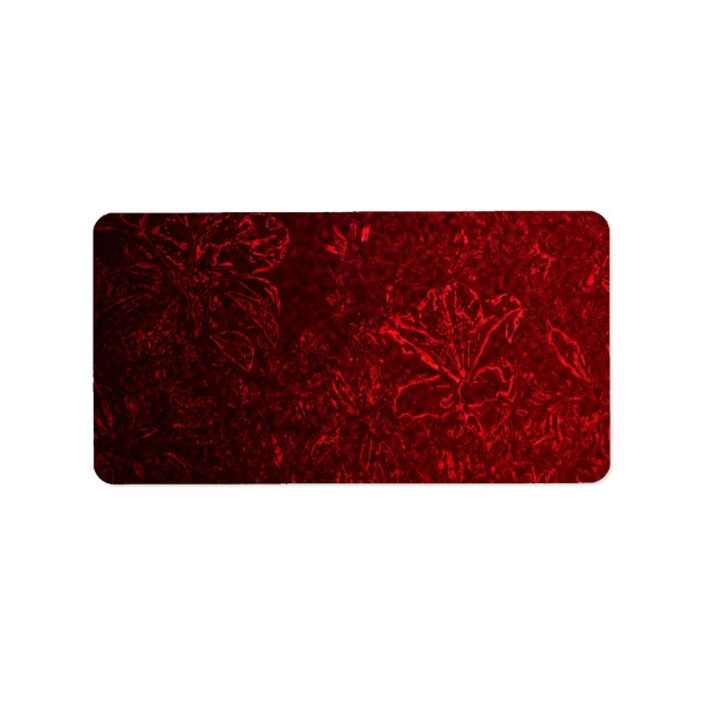 Étiquette à fleurs rouge riche (Devant)