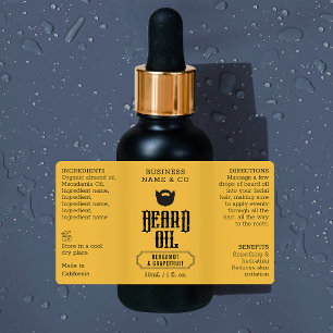 Étiquette à huile de barbe Grungy 1 OZ Bouteille c