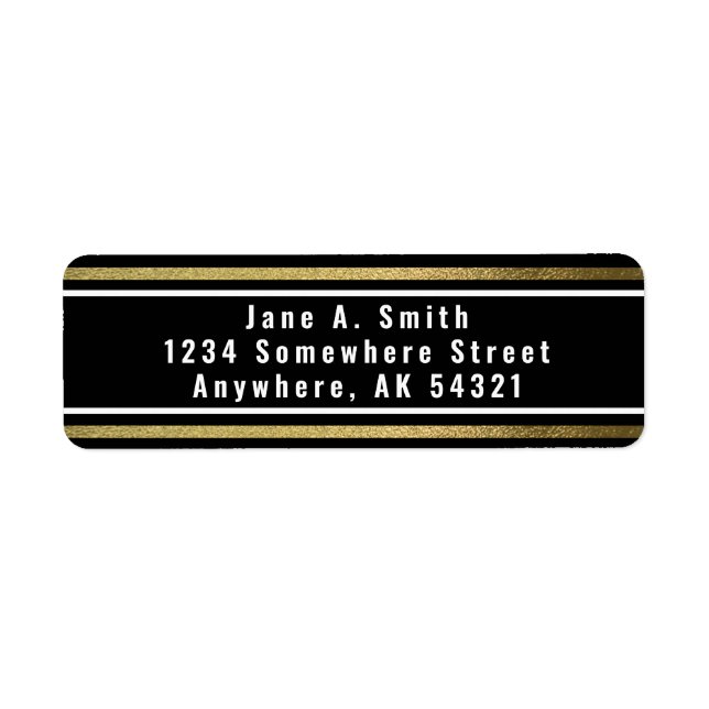 Étiquette à huile noir et or simple Elegance (Devant)