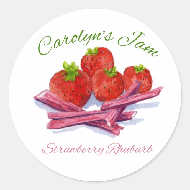 étiquette à la rhubarbe de fraise (Devant)