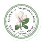 Étiquette à lèvres avec illustration de fleurs ros