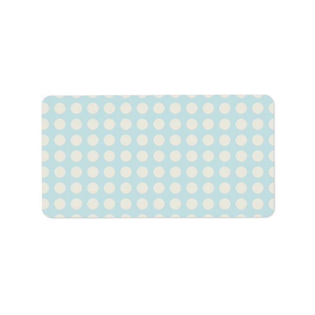 ÉTIQUETTE À PETITS POIS BLEUS PASTEL ET RIBBON (Devant)