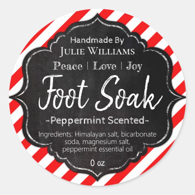 Étiquette à pieds de Noël artisanal personnalisabl (Devant)