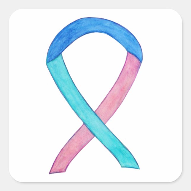 Étiquette à ruban de sensibilisation au cancer thy (Devant)