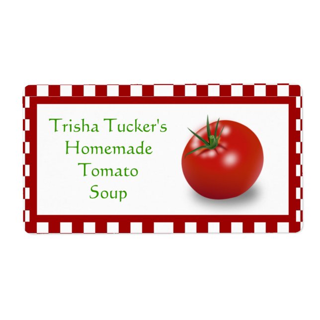 Étiquette à soupe de tomate fait maison (Devant)
