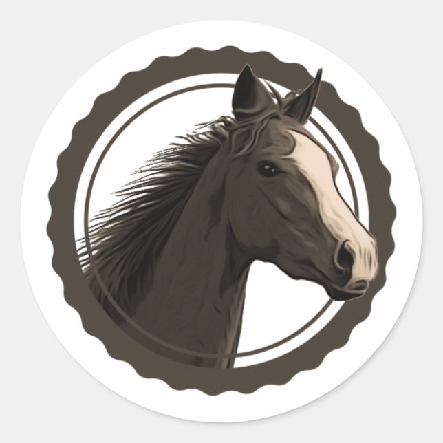 Étiquette à tête de cheval rustique (Devant)