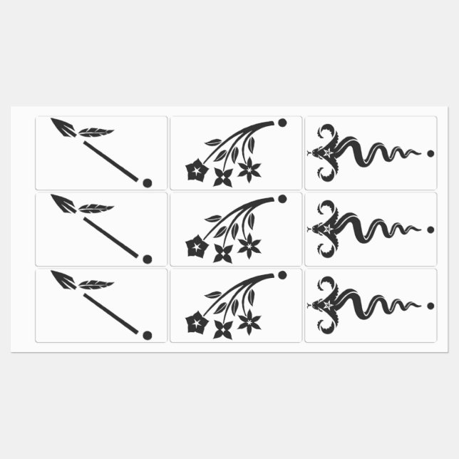 Étiquette à trois rayons (Feuille)