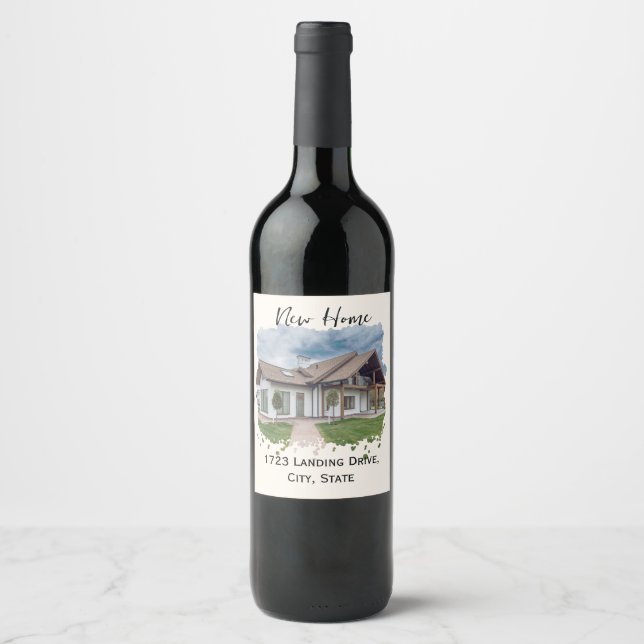 Étiquette à vin personnalisé - Nouveau cadeau mais (Devant)